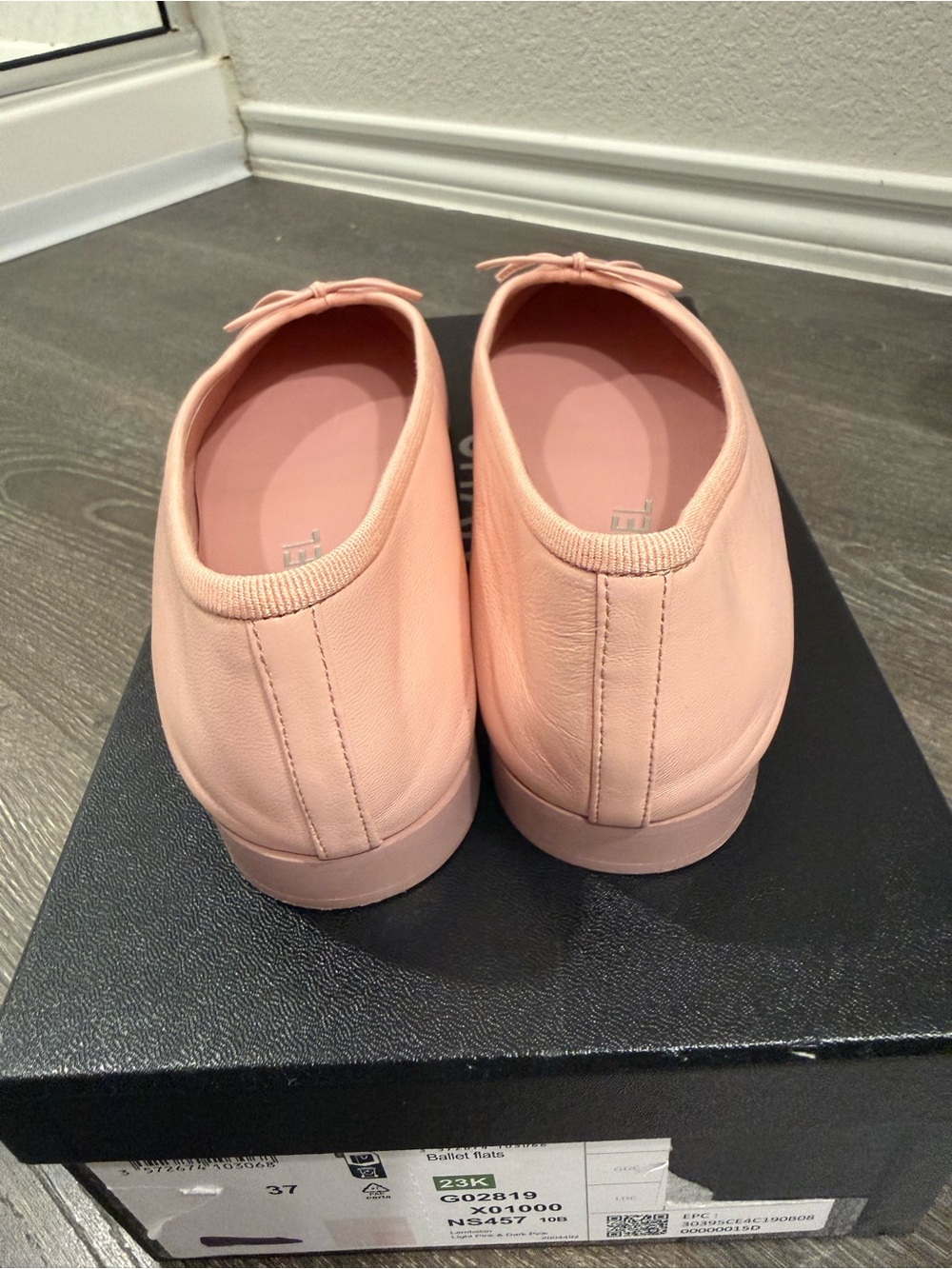 CHANEL 23K Lambskin CC Cap Toe Ballet Flats Pink 37 G02819 Box Authentic - Picture 2 of 6